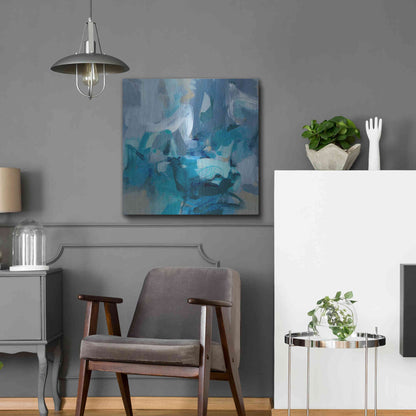 Luxe Metal Art 'Abstract Blues II' by Christina Long, Metal Wall Art,24x24