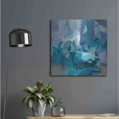 Luxe Metal Art 'Abstract Blues II' by Christina Long, Metal Wall Art,24x24
