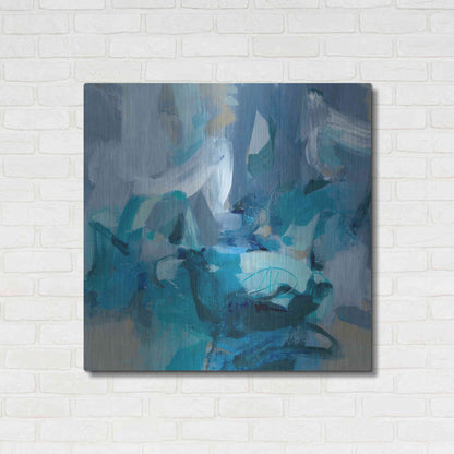Luxe Metal Art 'Abstract Blues II' by Christina Long, Metal Wall Art,36x36