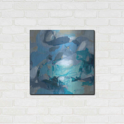 Luxe Metal Art 'Abstract Blues I' by Christina Long, Metal Wall Art,24x24