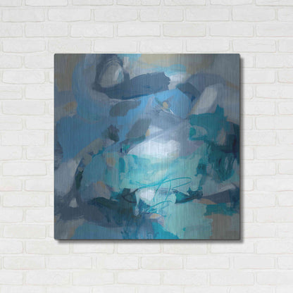 Luxe Metal Art 'Abstract Blues I' by Christina Long, Metal Wall Art,36x36