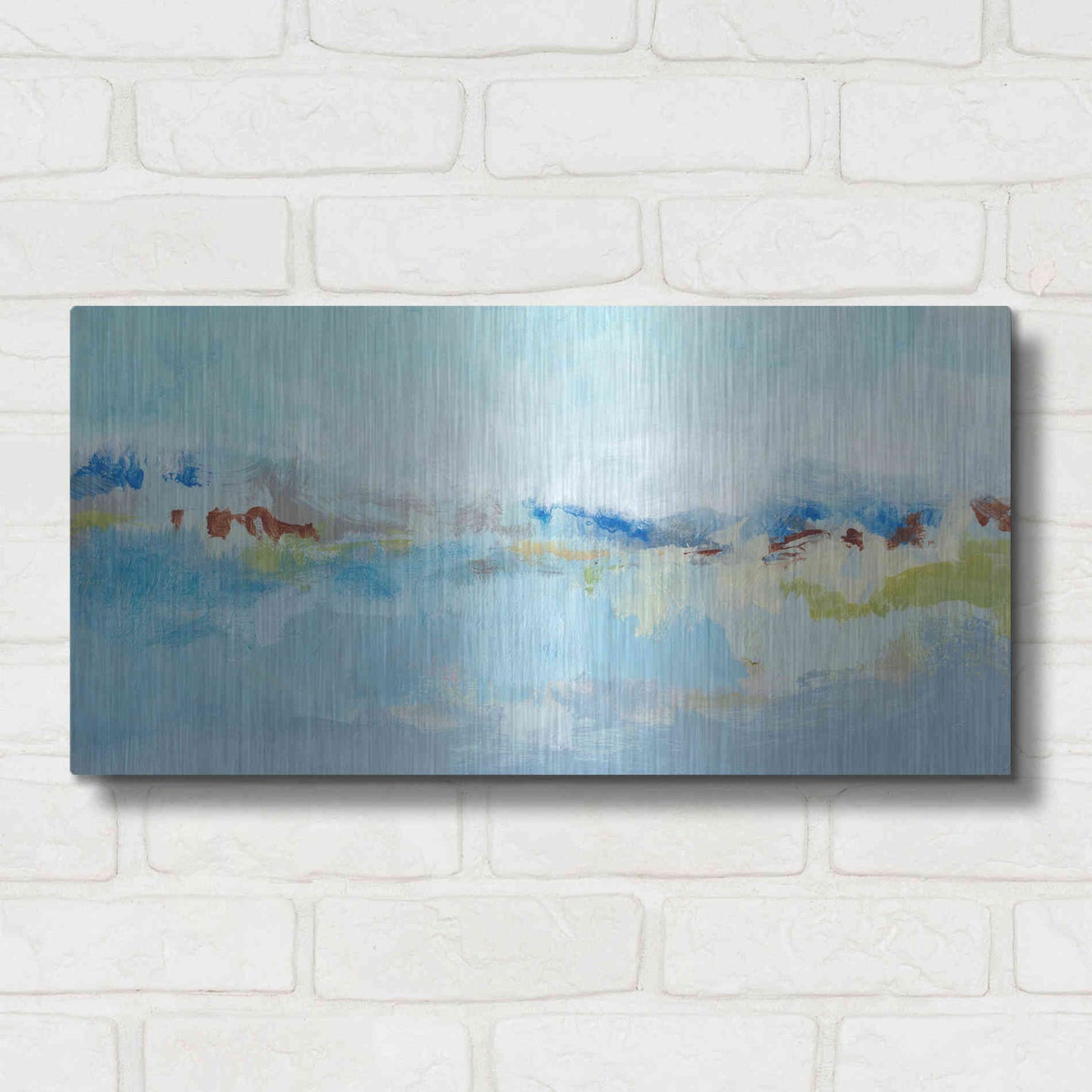 Luxe Metal Art 'Sea Breeze Landscape I' by Christina Long, Metal Wall Art,24x12