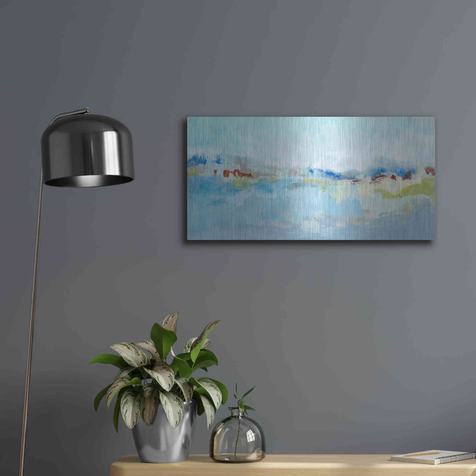 Luxe Metal Art 'Sea Breeze Landscape I' by Christina Long, Metal Wall Art,24x12