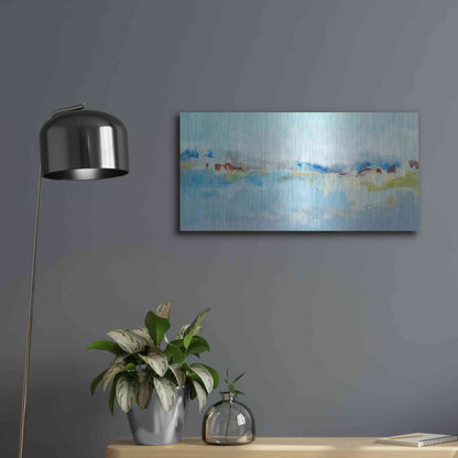Luxe Metal Art 'Sea Breeze Landscape I' by Christina Long, Metal Wall Art,24x12