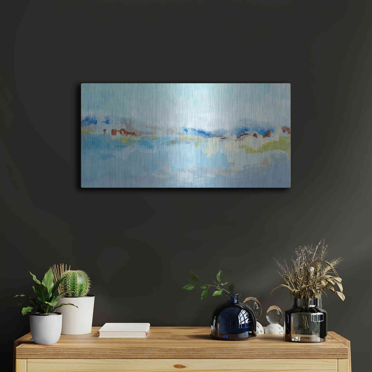 Luxe Metal Art 'Sea Breeze Landscape I' by Christina Long, Metal Wall Art,24x12