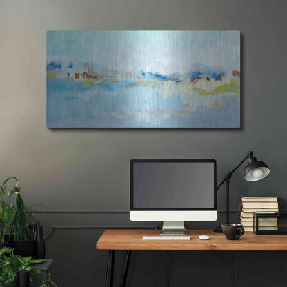 Luxe Metal Art 'Sea Breeze Landscape I' by Christina Long, Metal Wall Art,48x24