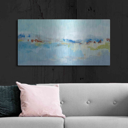 Luxe Metal Art 'Sea Breeze Landscape I' by Christina Long, Metal Wall Art,48x24