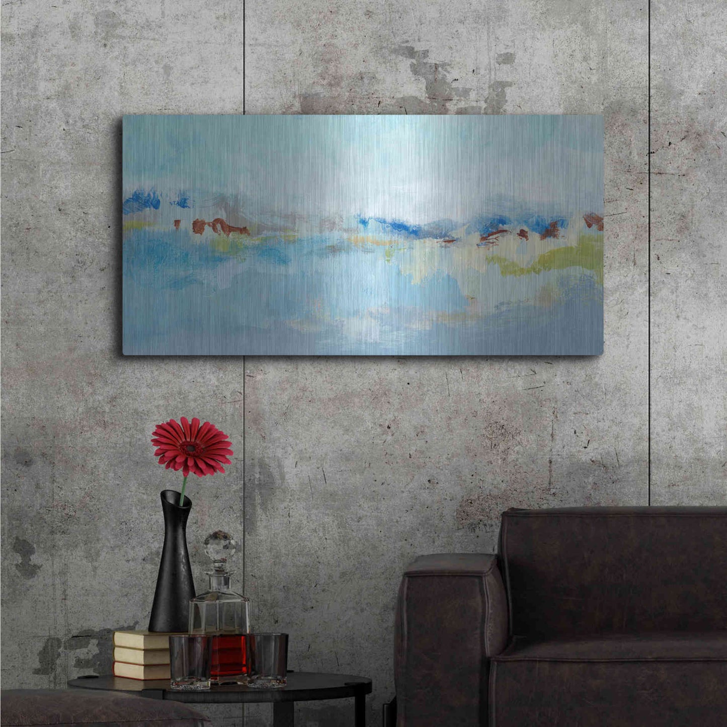 Luxe Metal Art 'Sea Breeze Landscape I' by Christina Long, Metal Wall Art,48x24