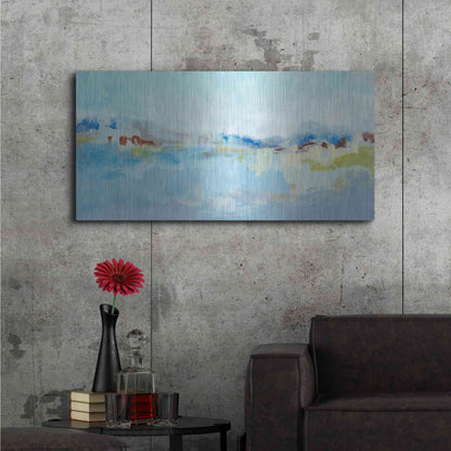 Luxe Metal Art 'Sea Breeze Landscape I' by Christina Long, Metal Wall Art,48x24