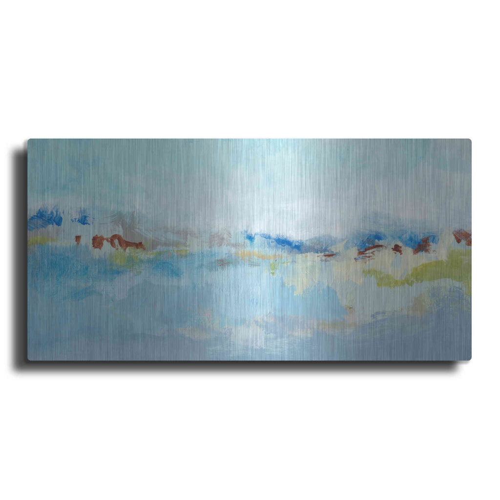 Luxe Metal Art 'Sea Breeze Landscape I' by Christina Long, Metal Wall Art
