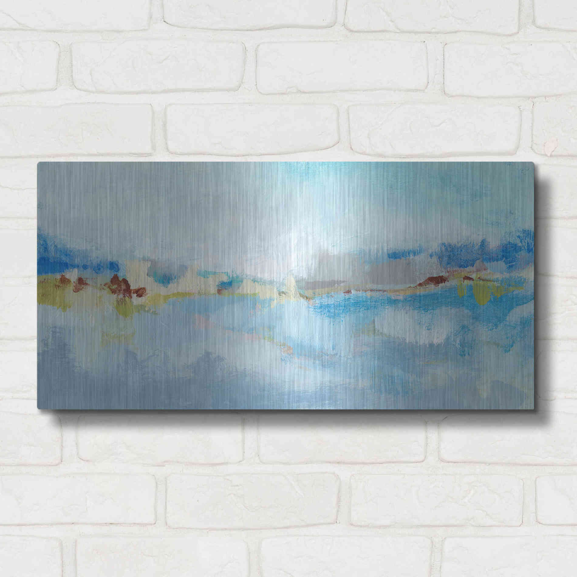Luxe Metal Art 'Sea Breeze Landscape II' by Christina Long, Metal Wall Art,24x12