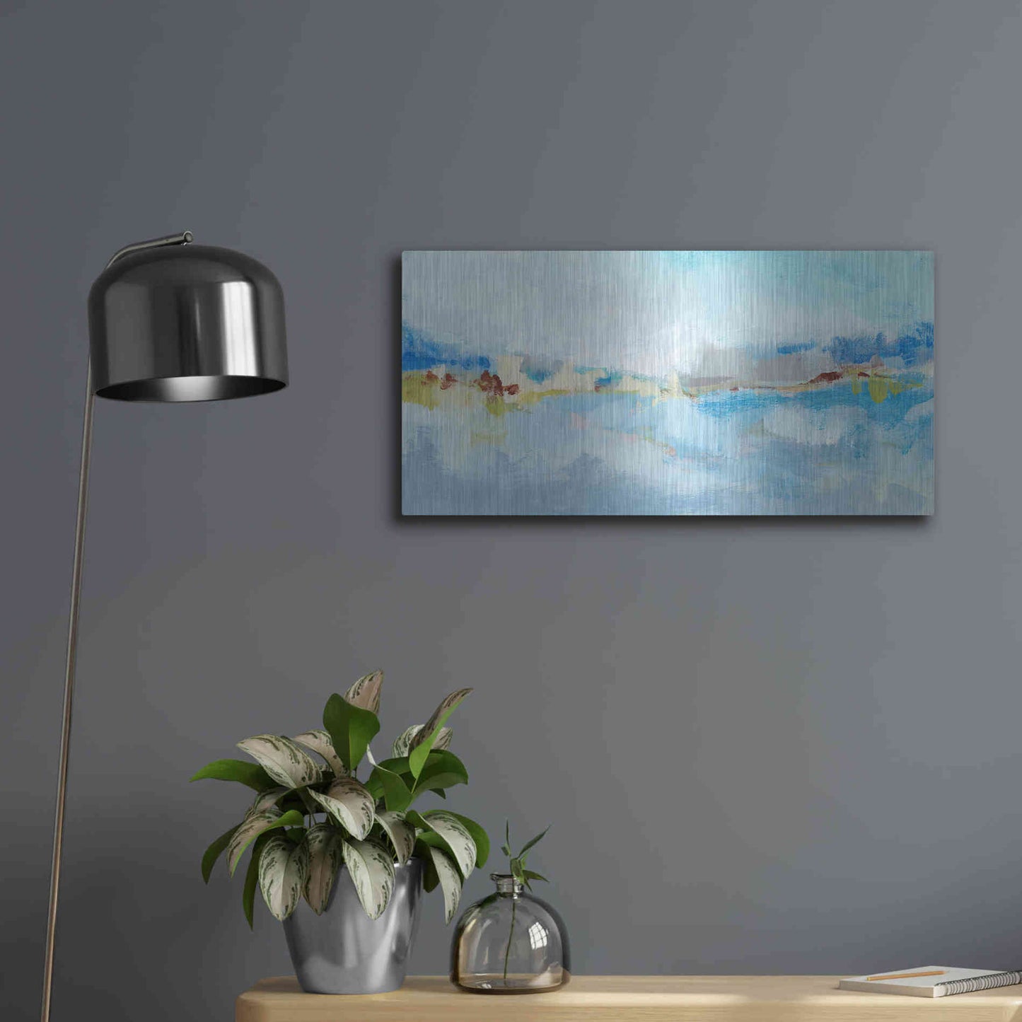 Luxe Metal Art 'Sea Breeze Landscape II' by Christina Long, Metal Wall Art,24x12