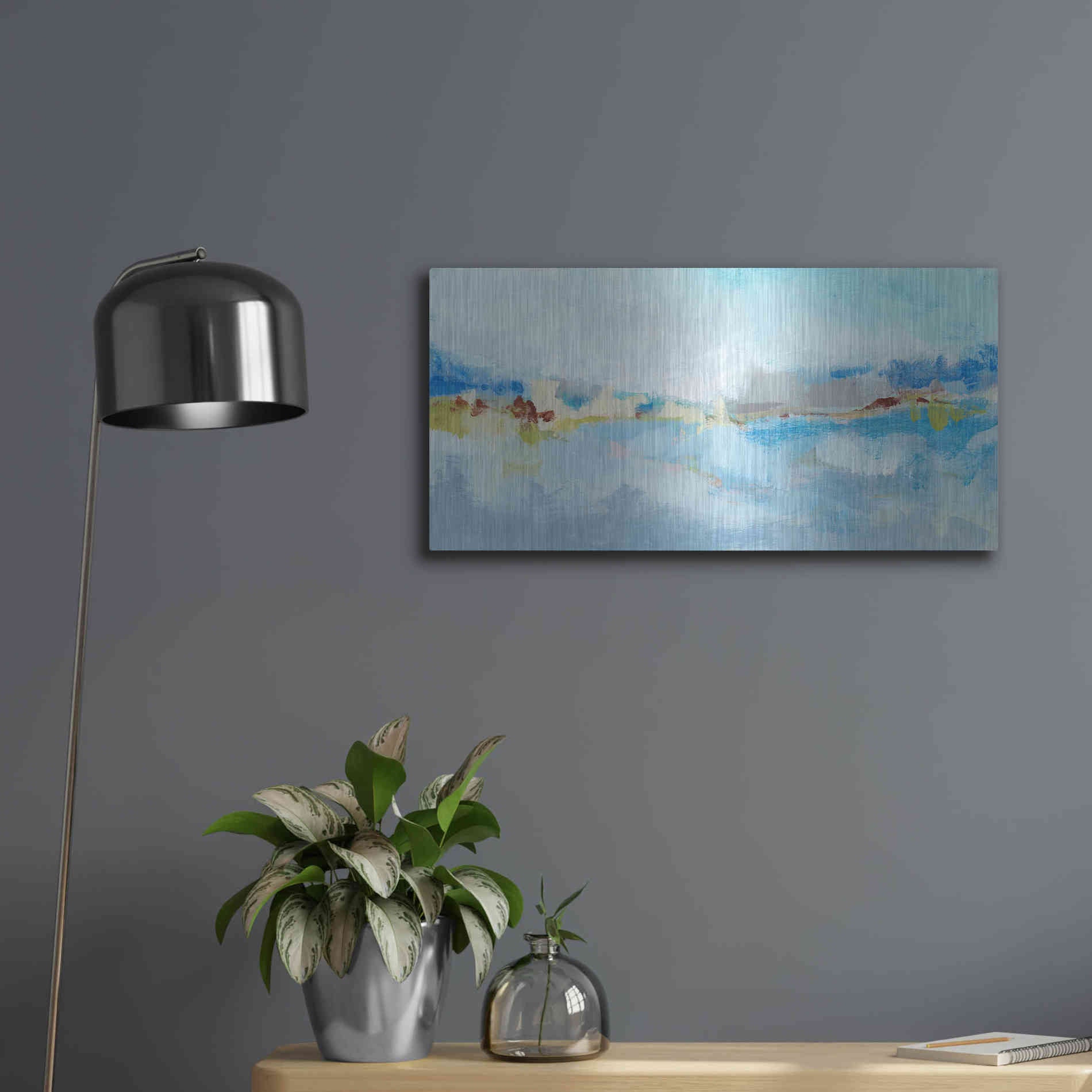 Luxe Metal Art 'Sea Breeze Landscape II' by Christina Long, Metal Wall Art,24x12