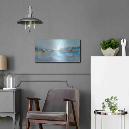 Luxe Metal Art 'Sea Breeze Landscape II' by Christina Long, Metal Wall Art,24x12