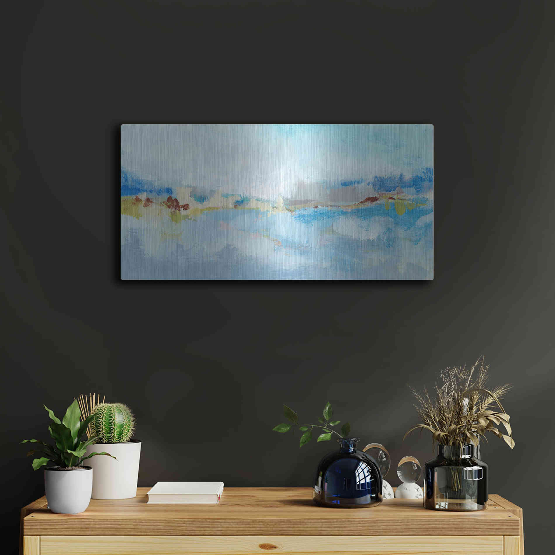 Luxe Metal Art 'Sea Breeze Landscape II' by Christina Long, Metal Wall Art,24x12