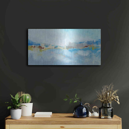 Luxe Metal Art 'Sea Breeze Landscape II' by Christina Long, Metal Wall Art,24x12