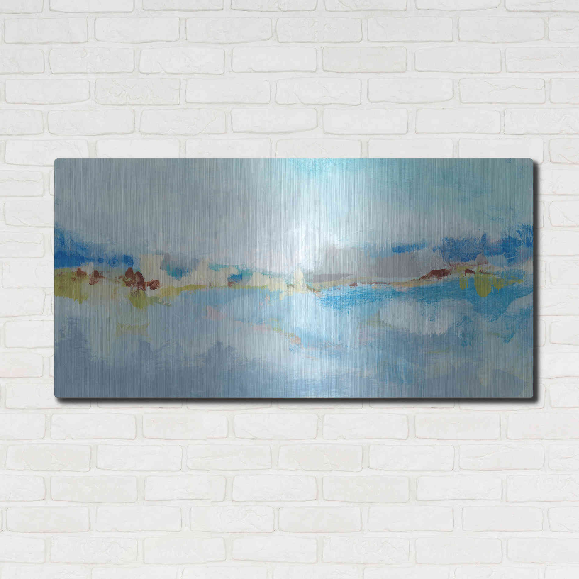 Luxe Metal Art 'Sea Breeze Landscape II' by Christina Long, Metal Wall Art,48x24