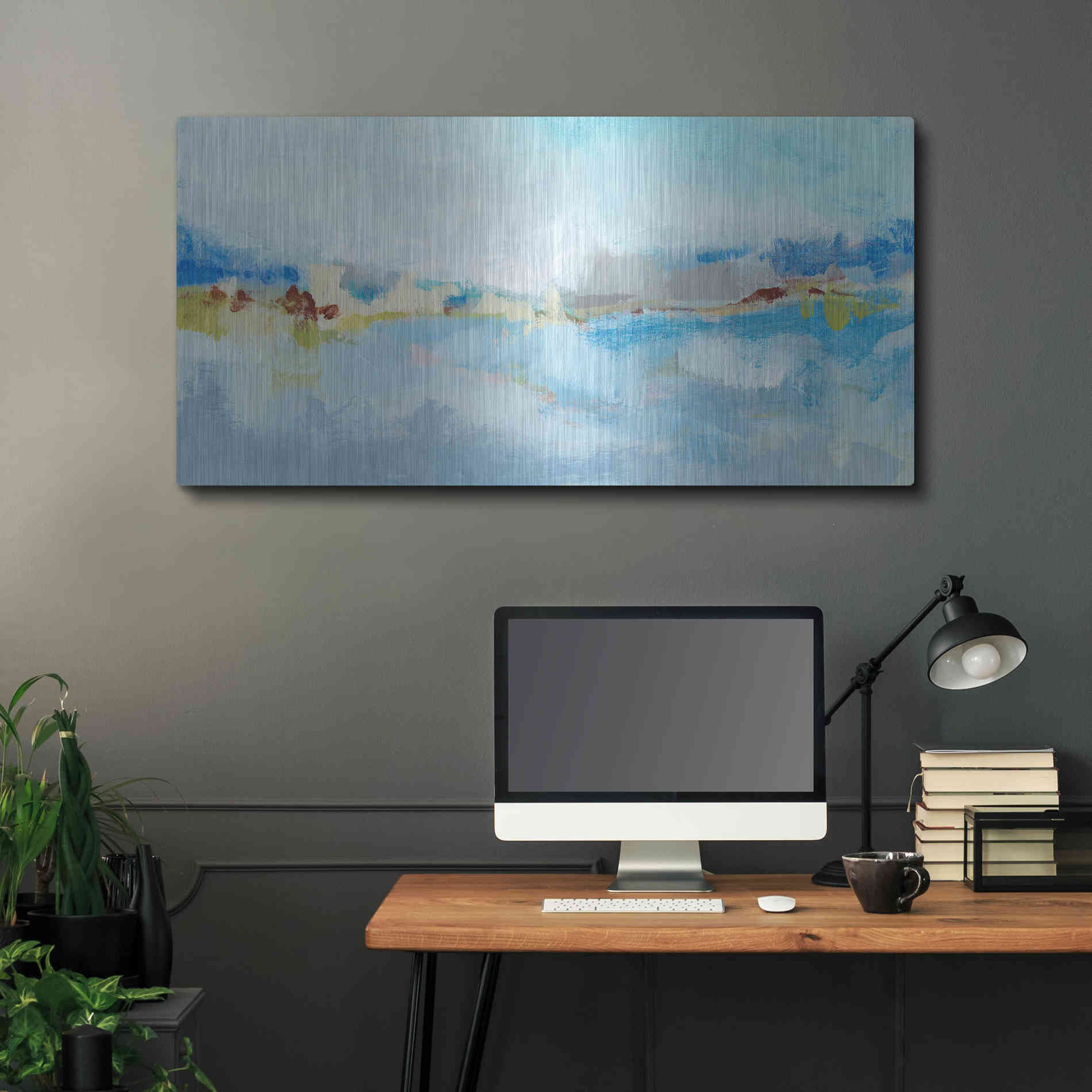 Luxe Metal Art 'Sea Breeze Landscape II' by Christina Long, Metal Wall Art,48x24