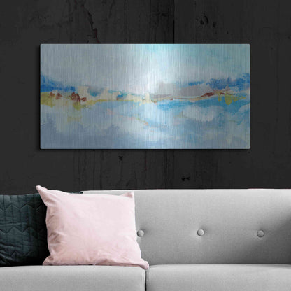 Luxe Metal Art 'Sea Breeze Landscape II' by Christina Long, Metal Wall Art,48x24