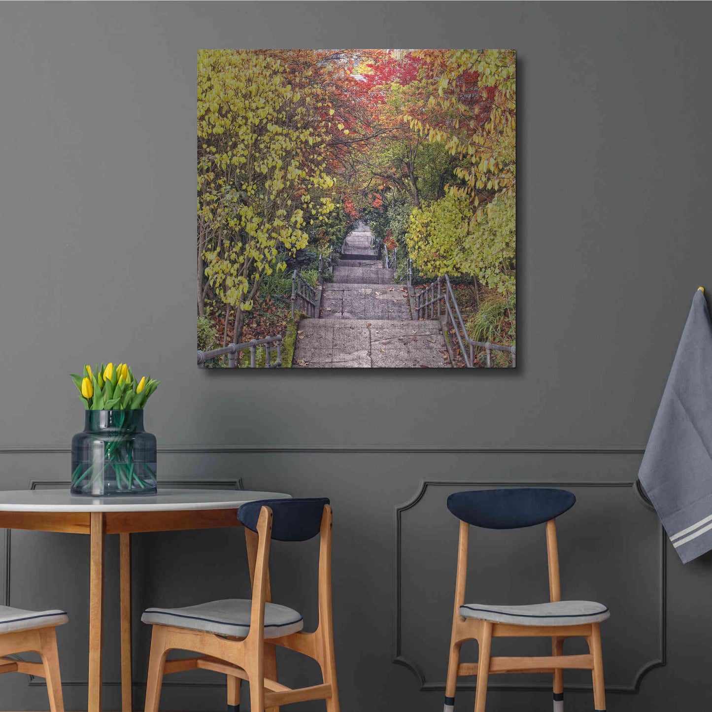 Luxe Metal Art 'Autumn Tunnel' by Colby Chester, Metal Wall Art,36x36