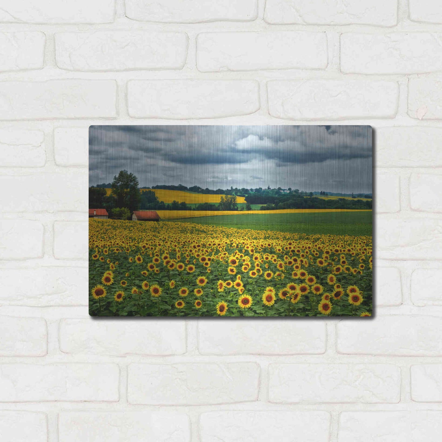 Luxe Metal Art 'Pastoral Countryside IV' by Colby Chester, Metal Wall Art,16x12