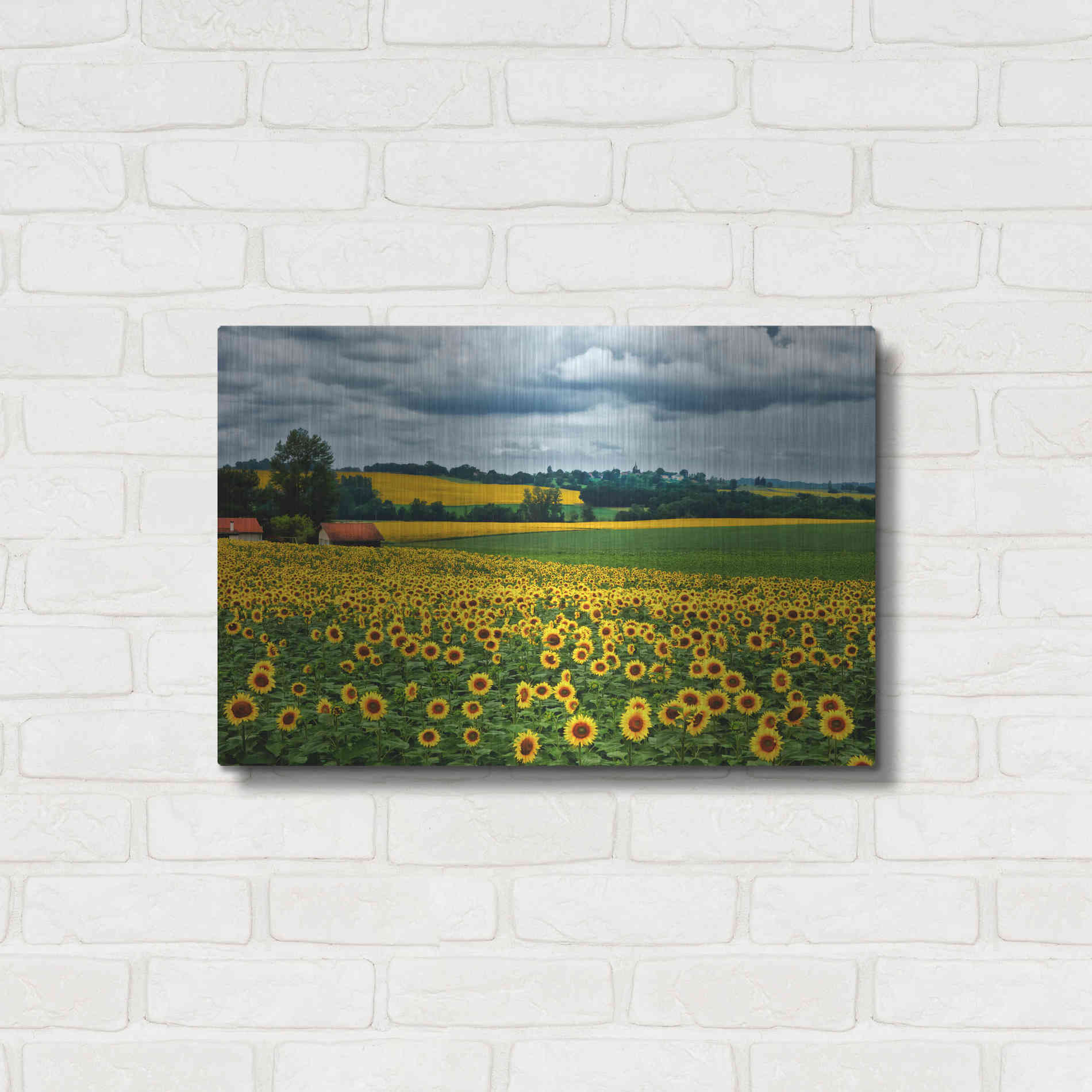 Luxe Metal Art 'Pastoral Countryside IV' by Colby Chester, Metal Wall Art,24x16