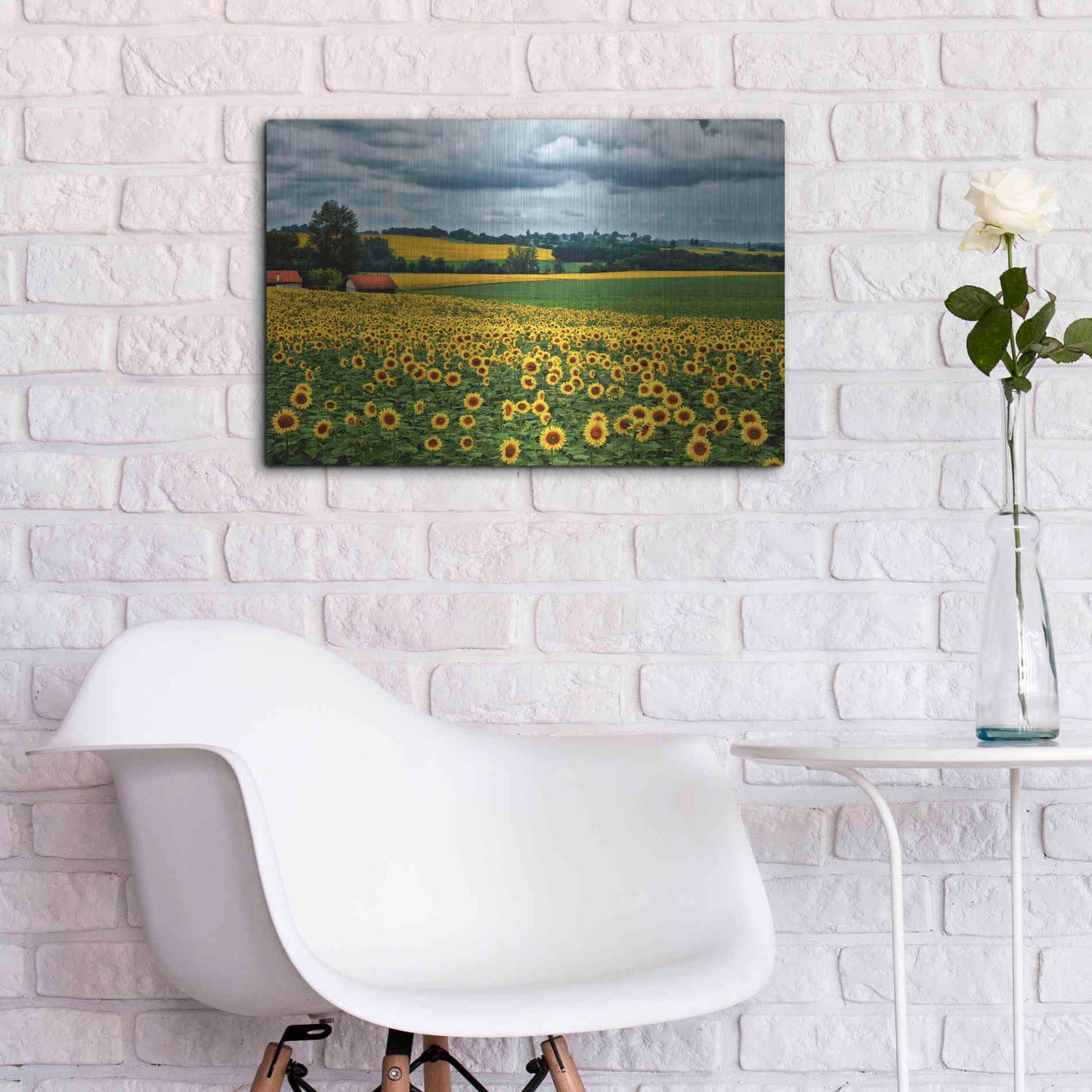 Luxe Metal Art 'Pastoral Countryside IV' by Colby Chester, Metal Wall Art,24x16