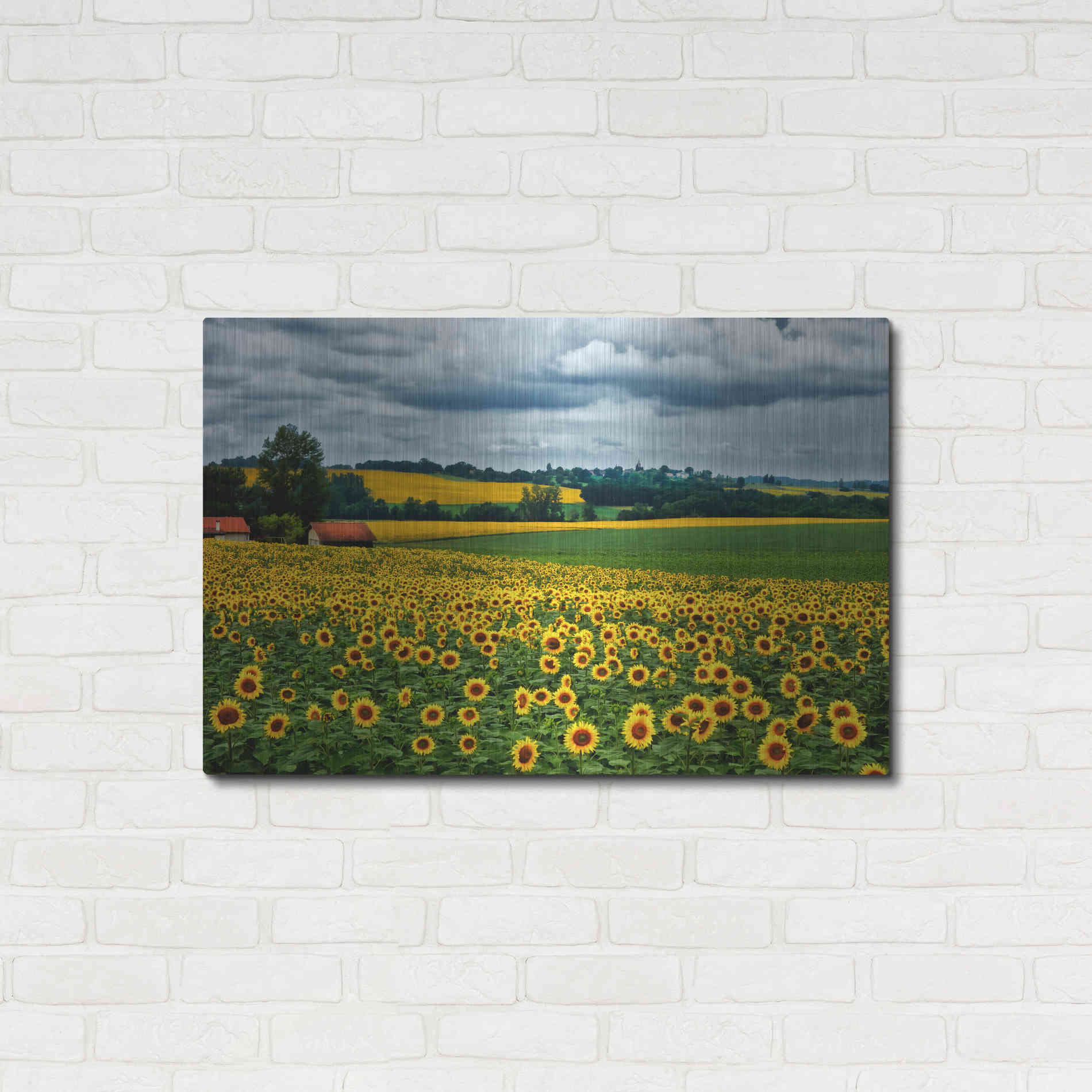 Luxe Metal Art 'Pastoral Countryside IV' by Colby Chester, Metal Wall Art,36x24