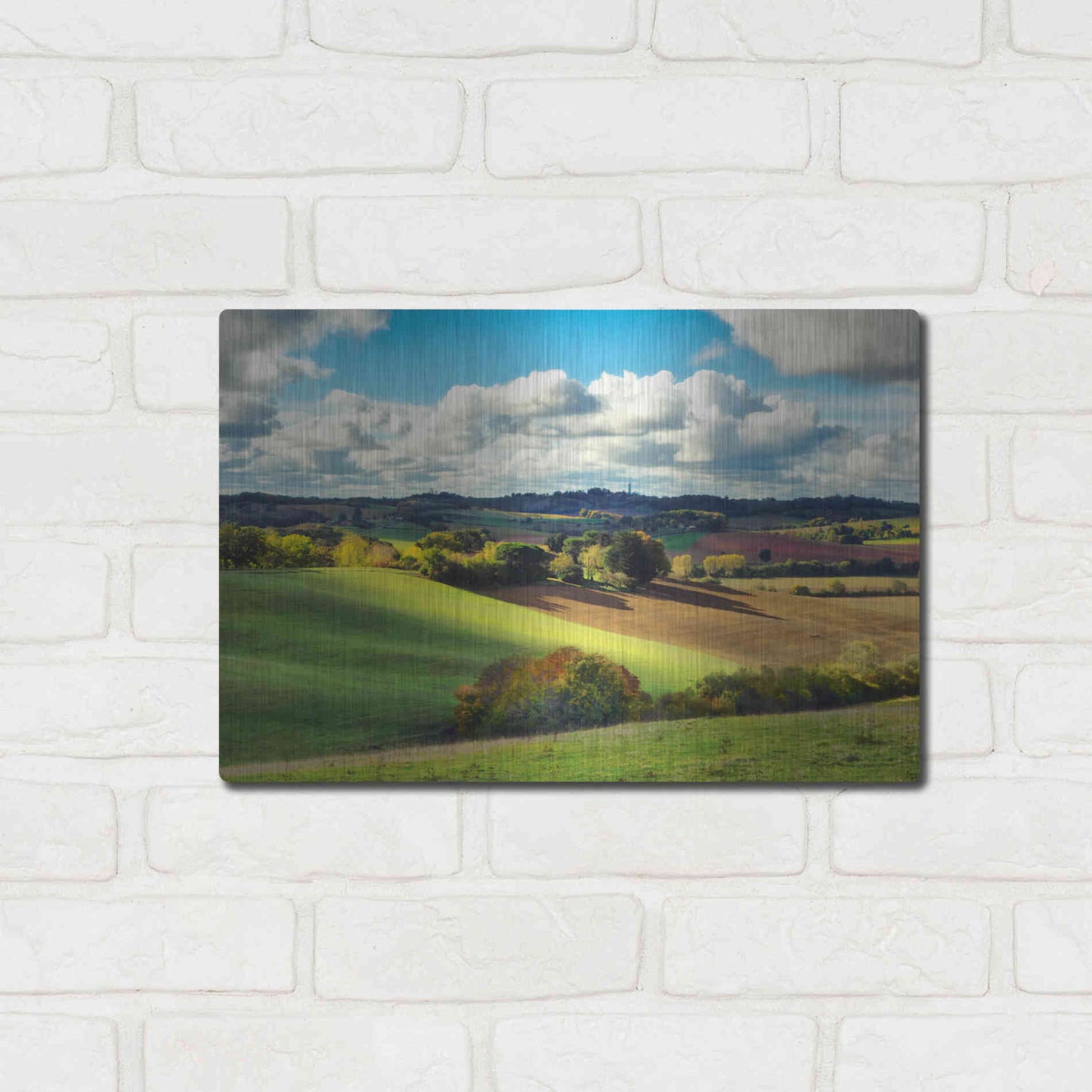 Luxe Metal Art 'Pastoral Countryside III' by Colby Chester, Metal Wall Art,16x12