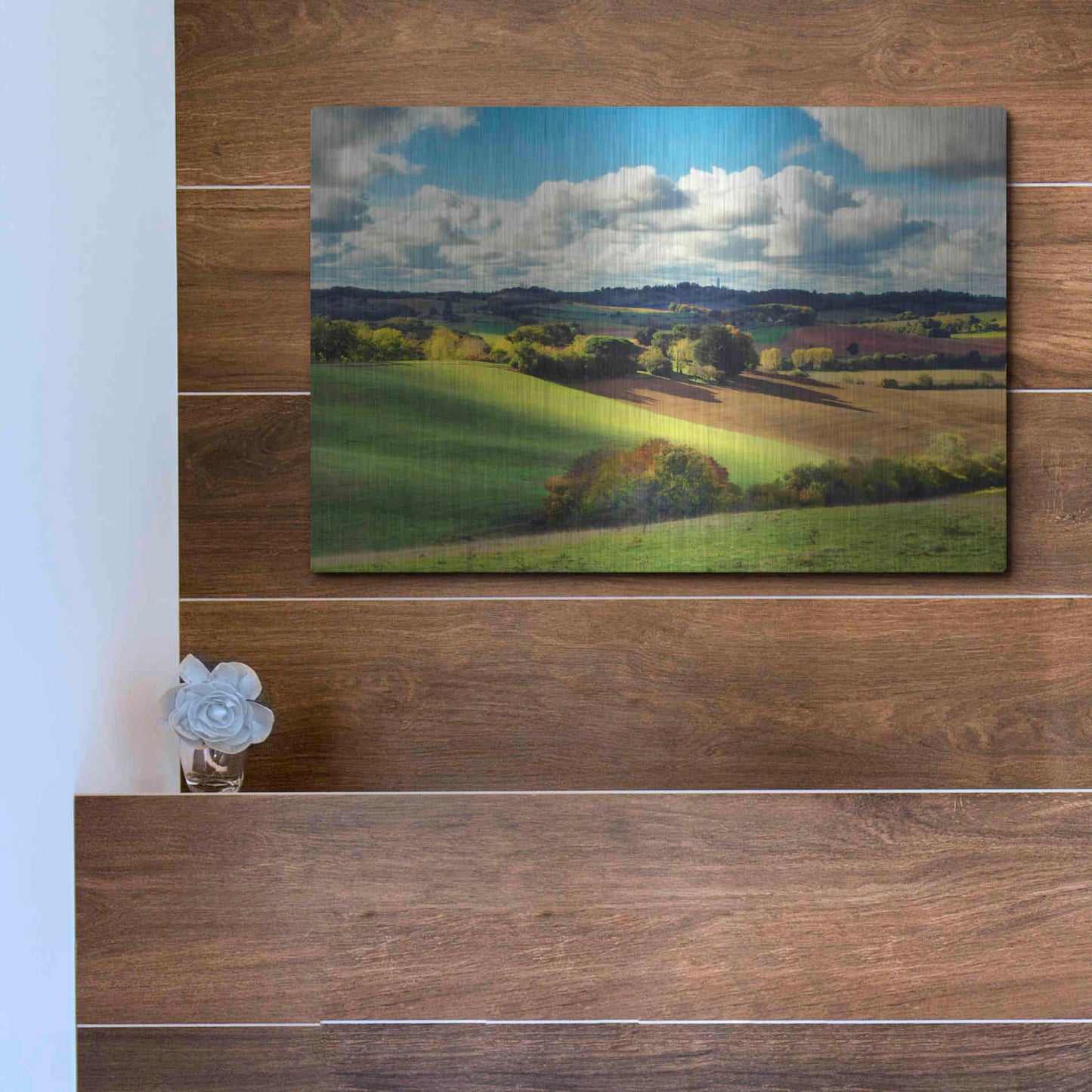 Luxe Metal Art 'Pastoral Countryside III' by Colby Chester, Metal Wall Art,16x12