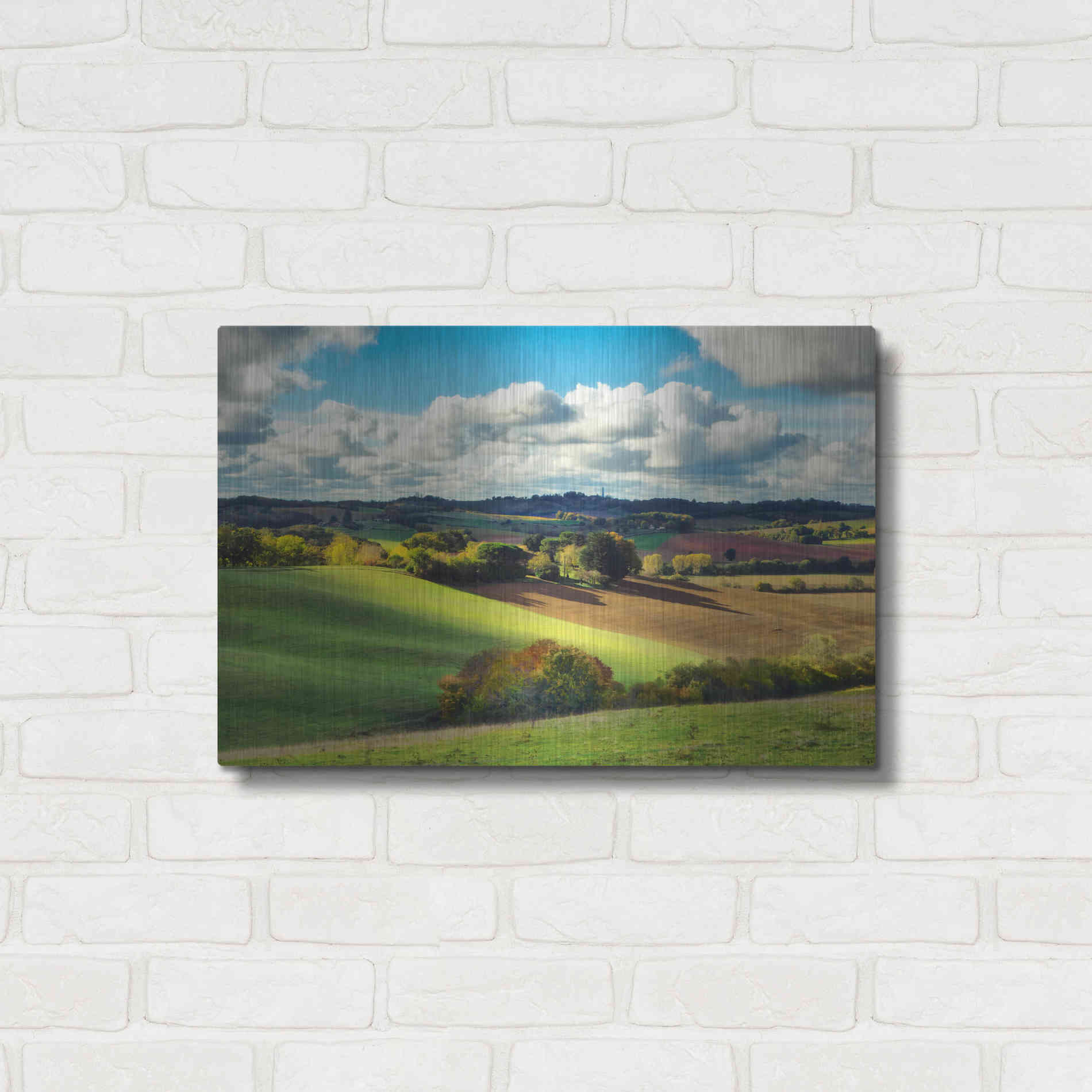 Luxe Metal Art 'Pastoral Countryside III' by Colby Chester, Metal Wall Art,24x16