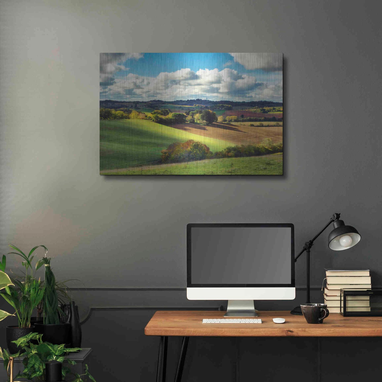 Luxe Metal Art 'Pastoral Countryside III' by Colby Chester, Metal Wall Art,36x24