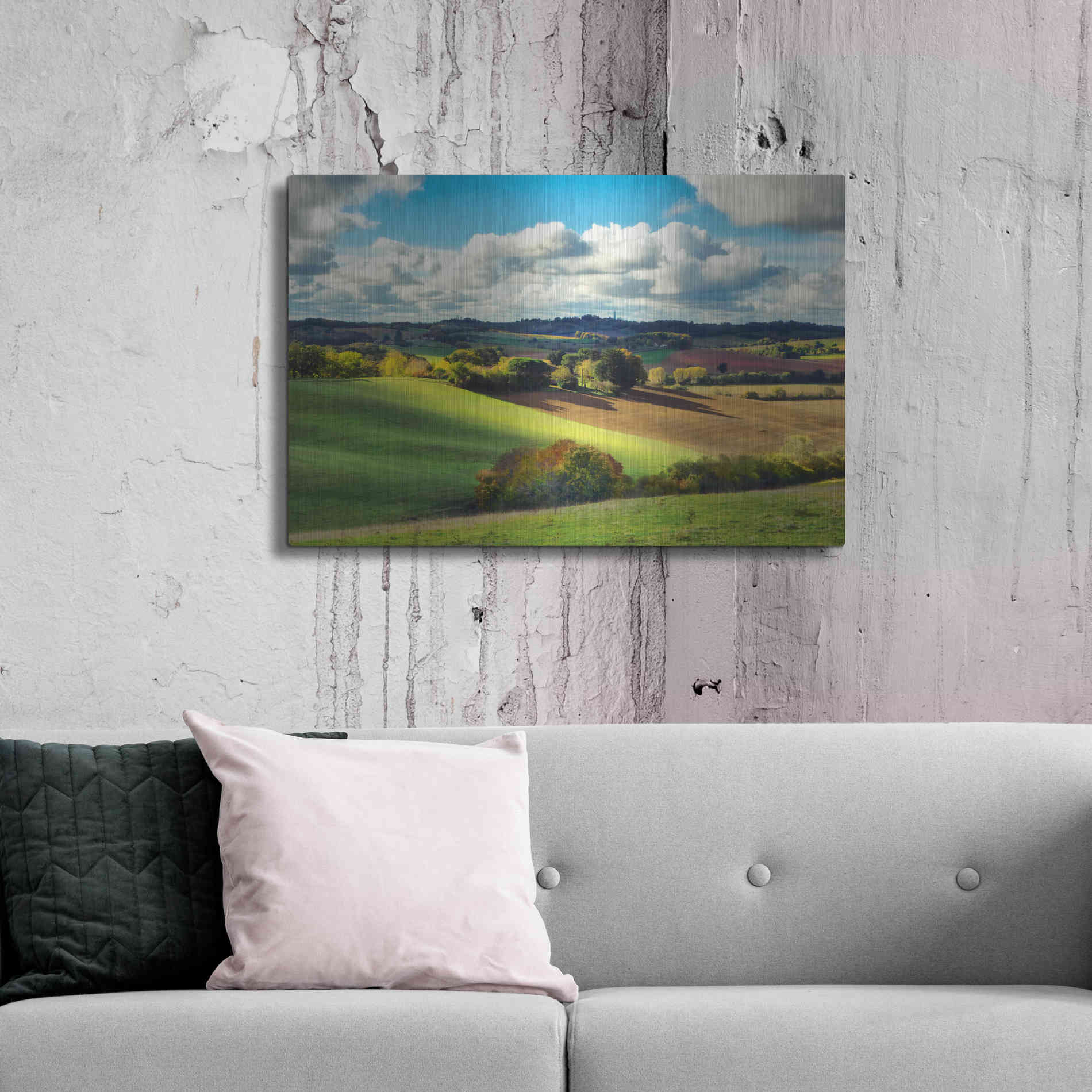 Luxe Metal Art 'Pastoral Countryside III' by Colby Chester, Metal Wall Art,36x24