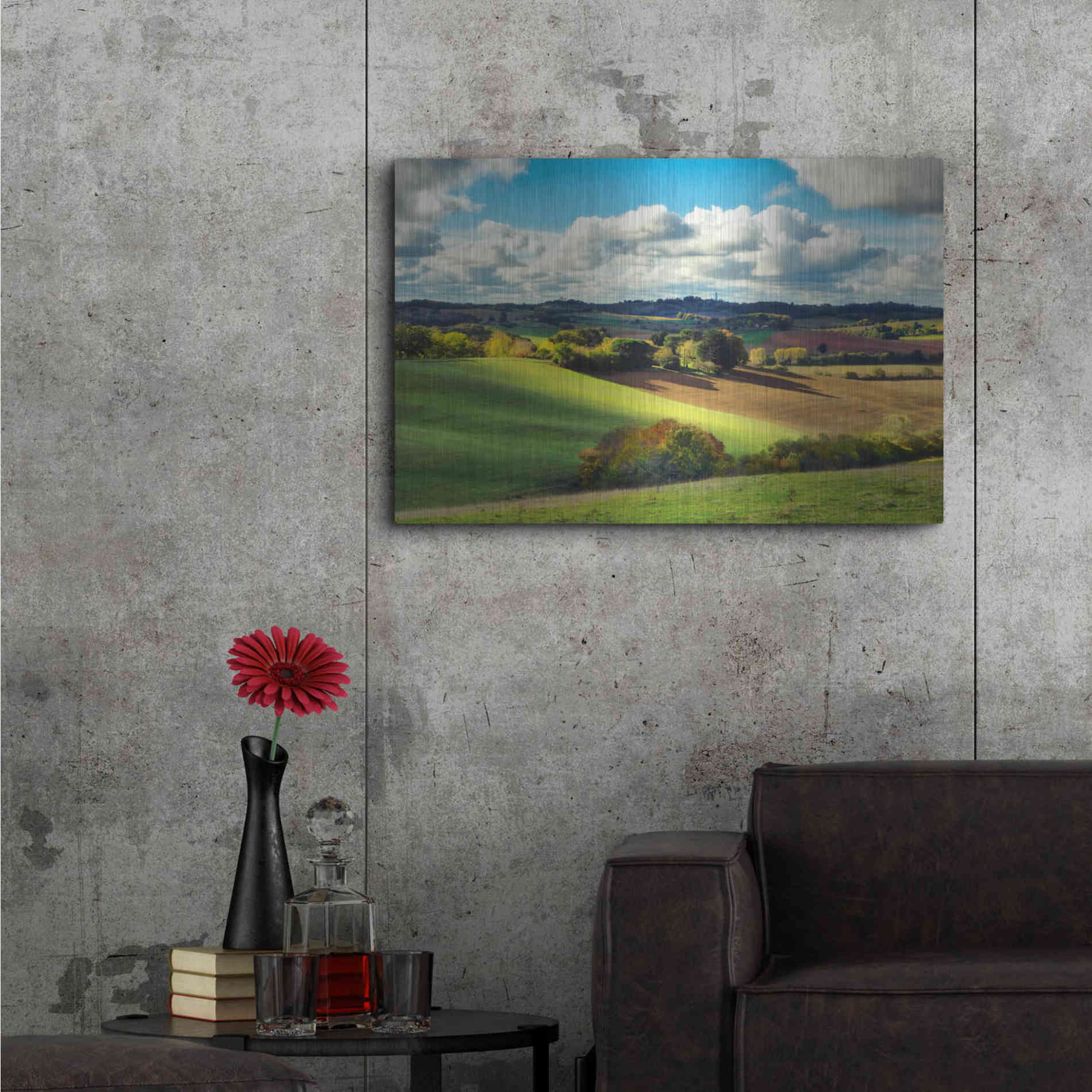 Luxe Metal Art 'Pastoral Countryside III' by Colby Chester, Metal Wall Art,36x24