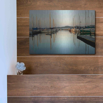 Luxe Metal Art 'Marina Sundown II' by Danny Head, Metal Wall Art,16x12