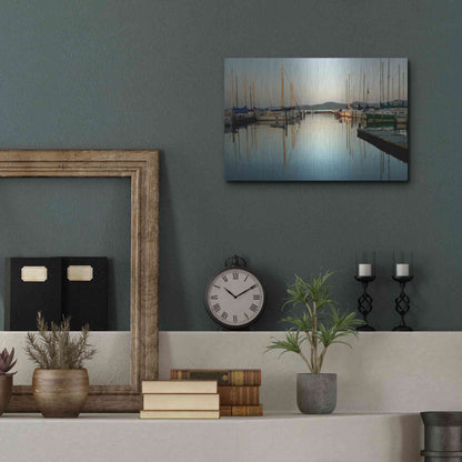 Luxe Metal Art 'Marina Sundown II' by Danny Head, Metal Wall Art,16x12