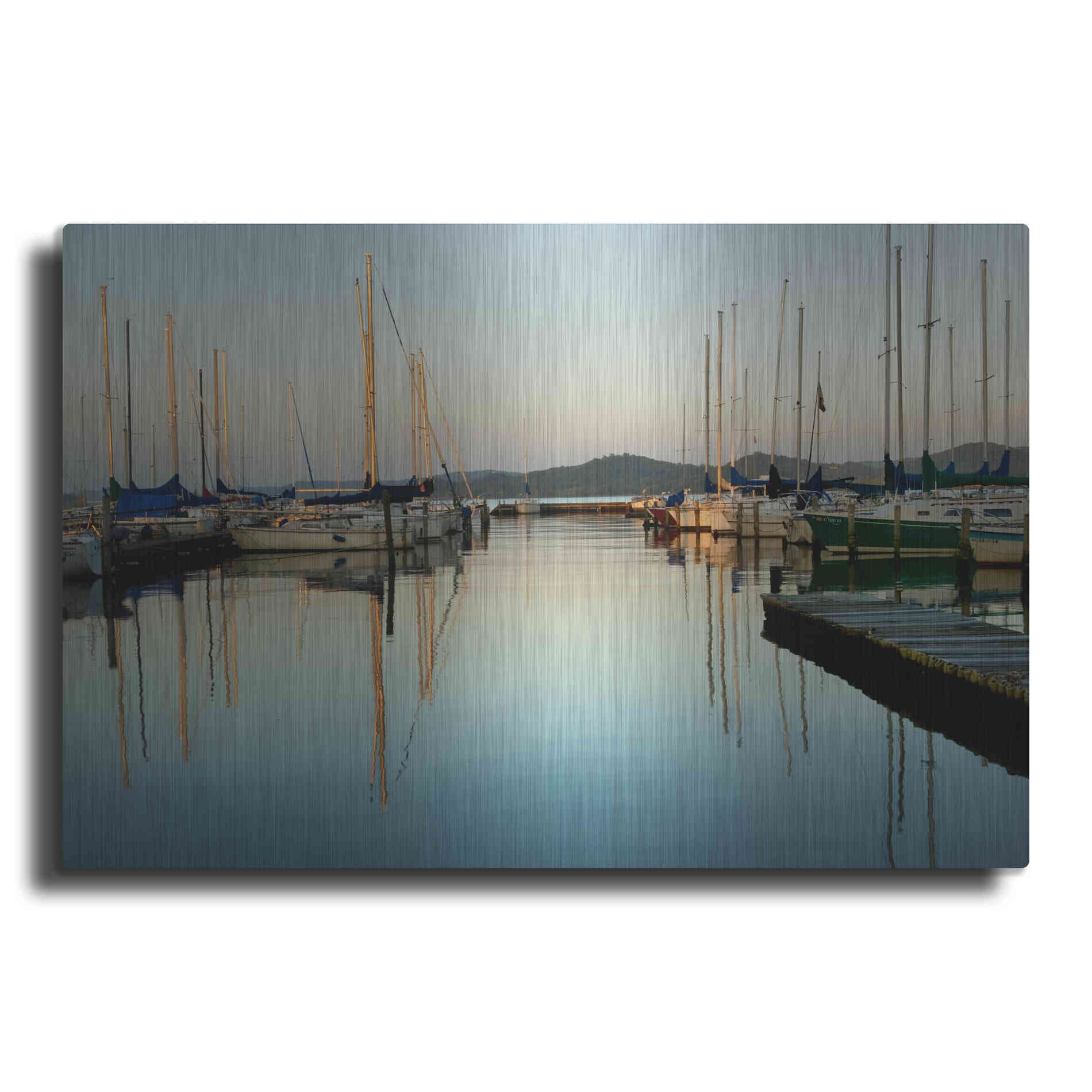 Luxe Metal Art 'Marina Sundown II' by Danny Head, Metal Wall Art