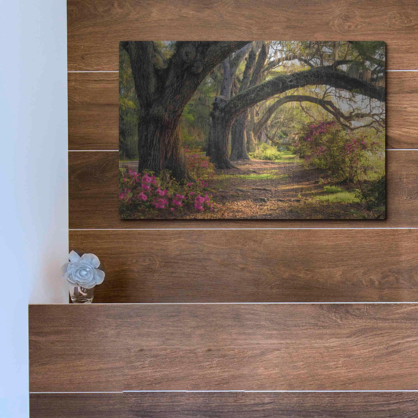 Luxe Metal Art 'Under the Live Oaks I' by Danny Head, Metal Wall Art,16x12