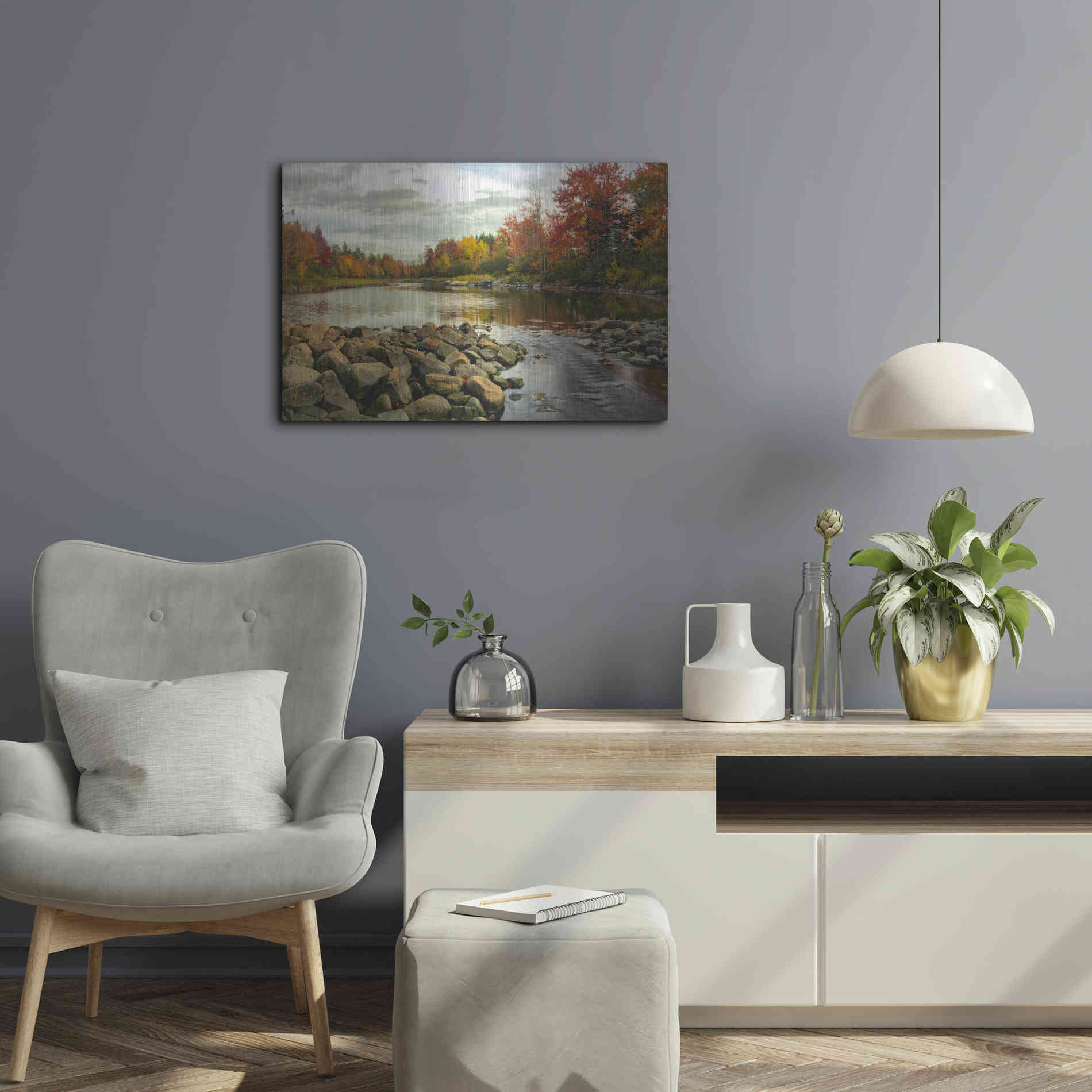 Luxe Metal Art 'Northeast Creek' by Danny Head, Metal Wall Art,24x16