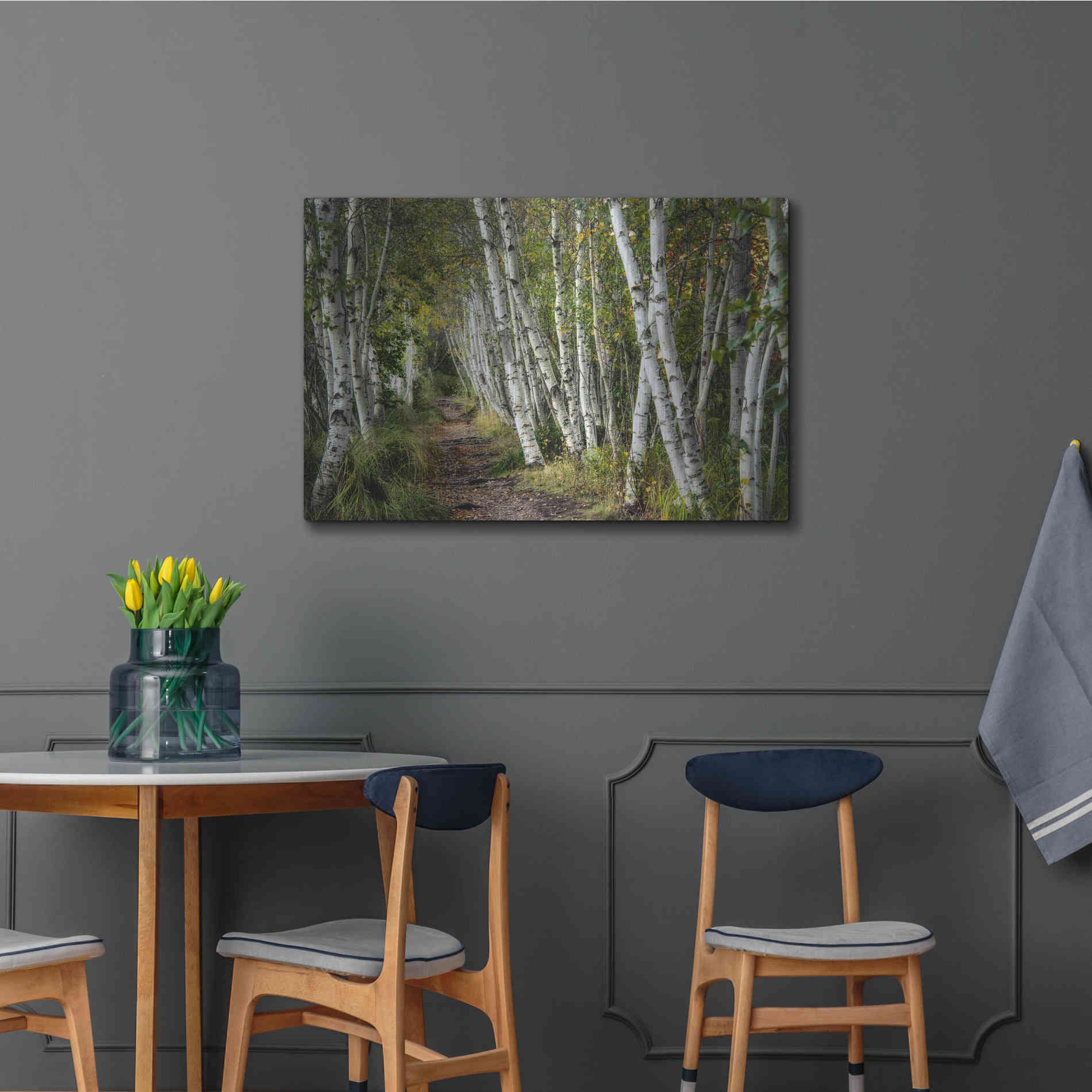 Luxe Metal Art 'A Walk Through the Birch Trees' by Danny Head, Metal Wall Art,36x24