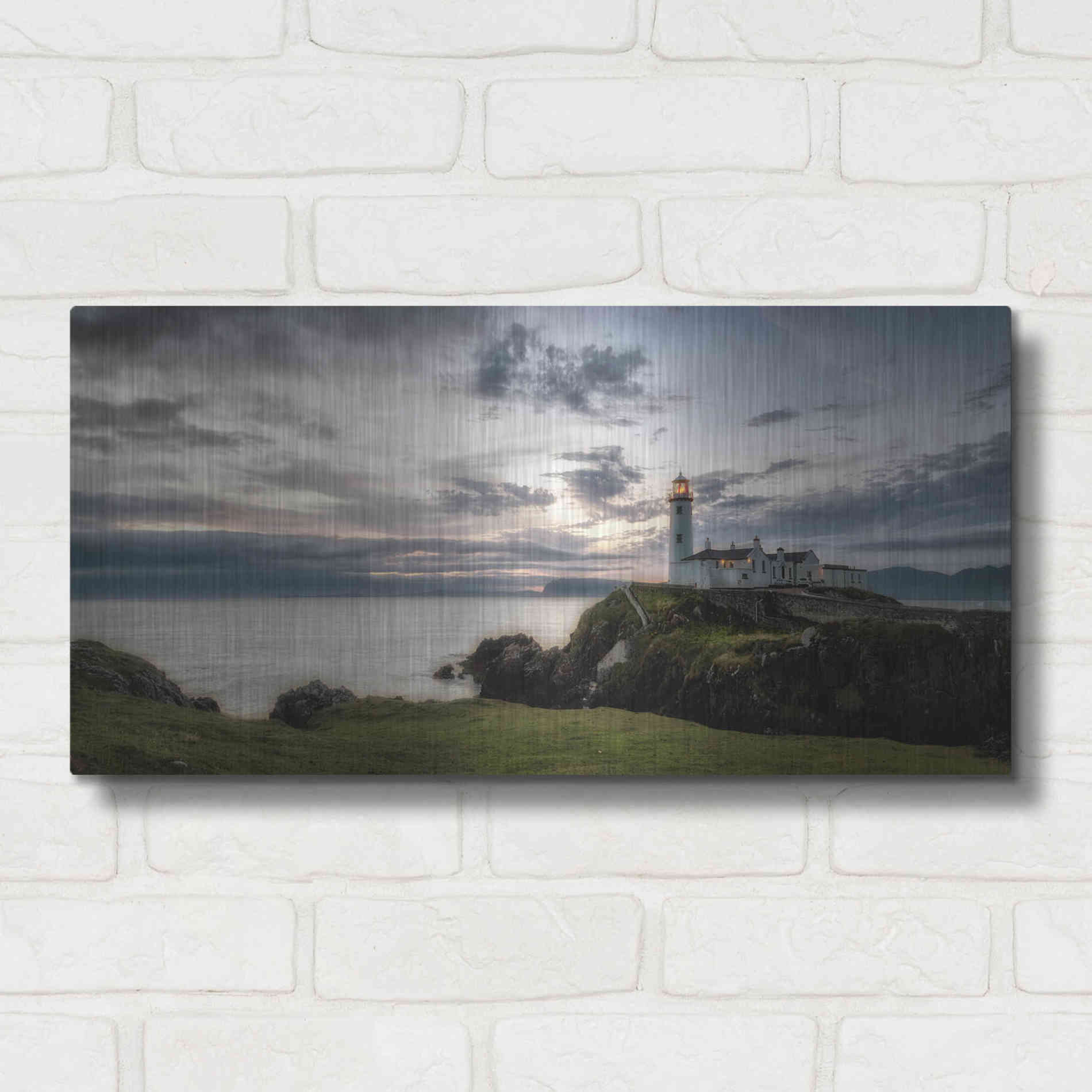 Luxe Metal Art 'Lighthouse Panorama' by Danny Head, Metal Wall Art,24x12
