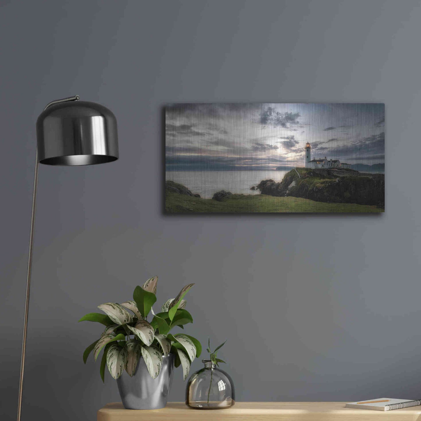 Luxe Metal Art 'Lighthouse Panorama' by Danny Head, Metal Wall Art,24x12