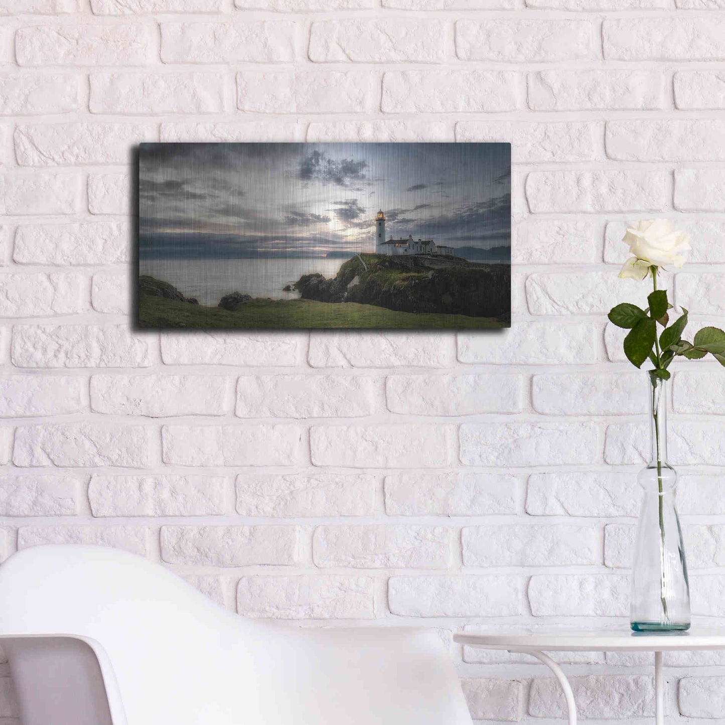 Luxe Metal Art 'Lighthouse Panorama' by Danny Head, Metal Wall Art,24x12