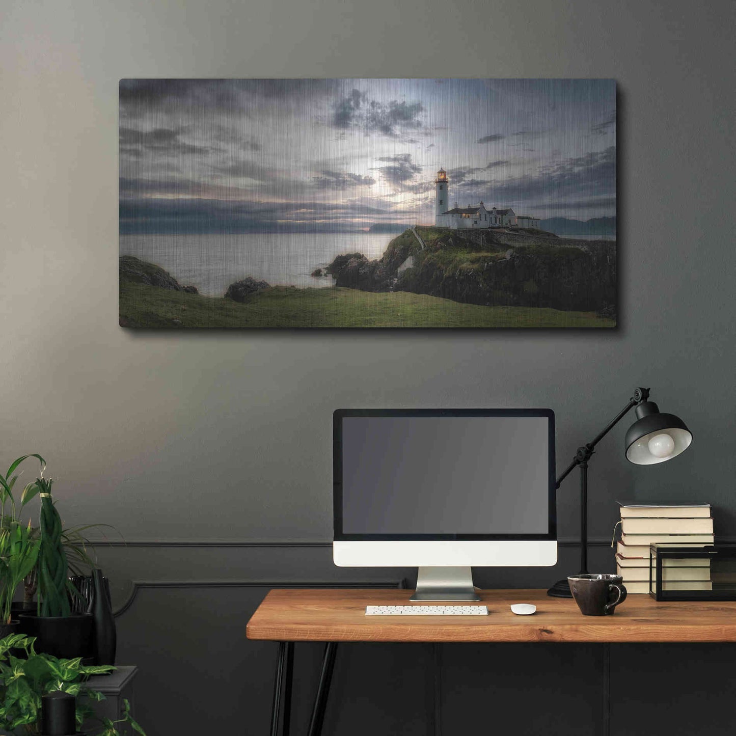 Luxe Metal Art 'Lighthouse Panorama' by Danny Head, Metal Wall Art,48x24