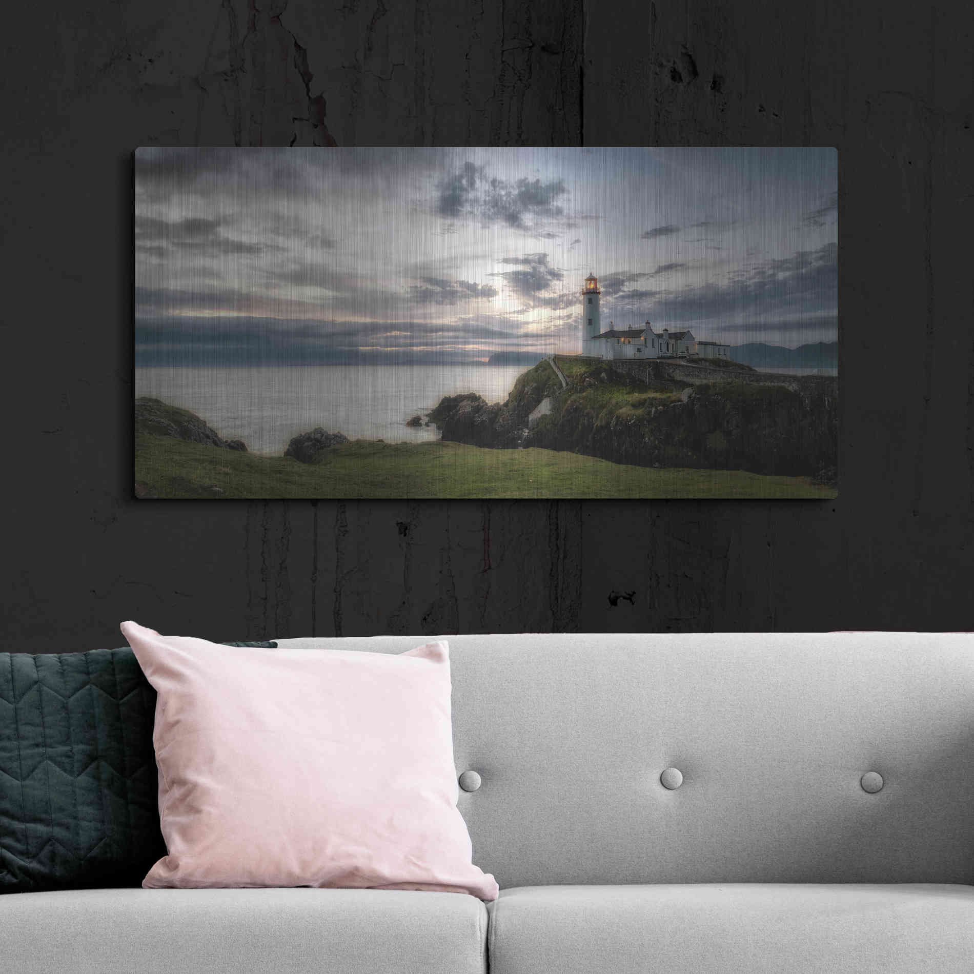 Luxe Metal Art 'Lighthouse Panorama' by Danny Head, Metal Wall Art,48x24