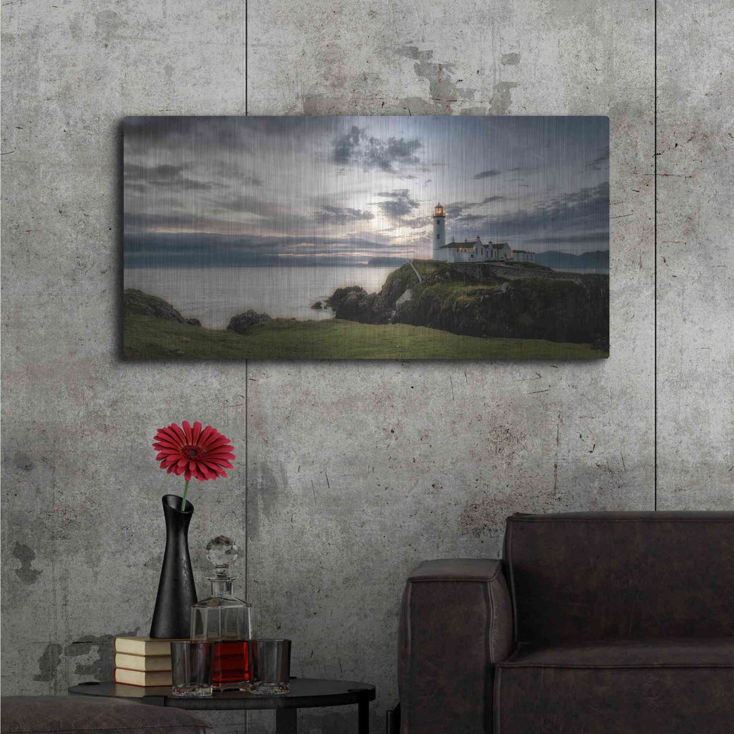 Luxe Metal Art 'Lighthouse Panorama' by Danny Head, Metal Wall Art,48x24