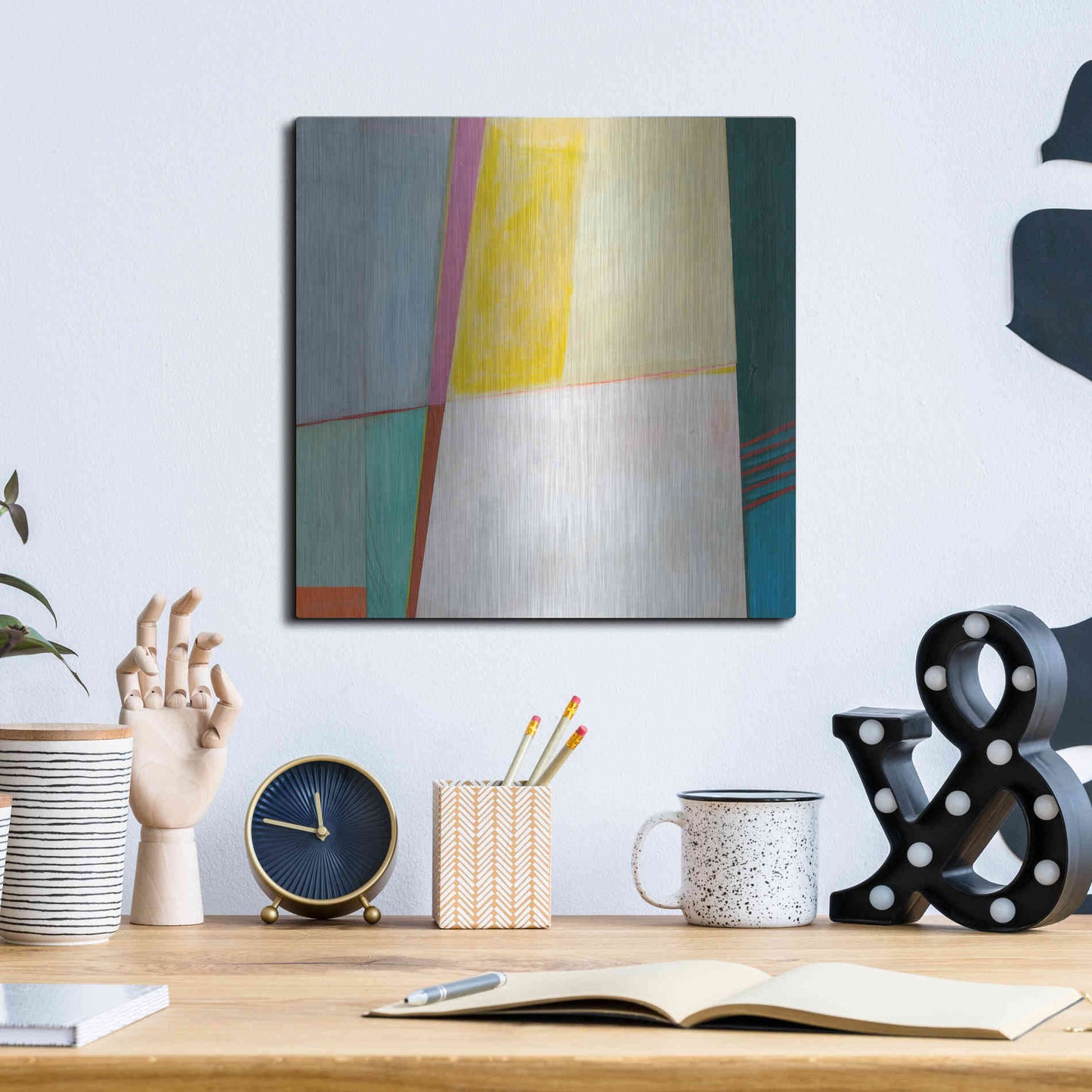 Luxe Metal Art 'Solidity I' by Jodi Fuchs, Metal Wall Art,12x12