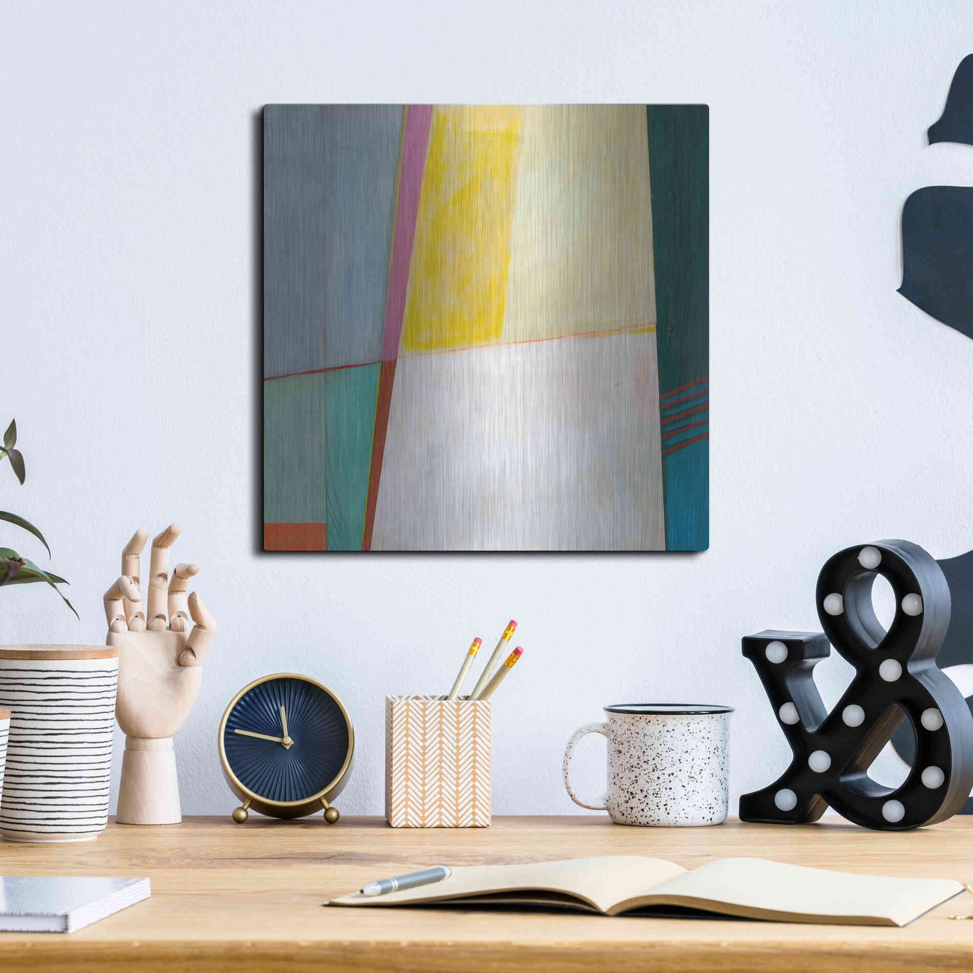 Luxe Metal Art 'Solidity I' by Jodi Fuchs, Metal Wall Art,12x12