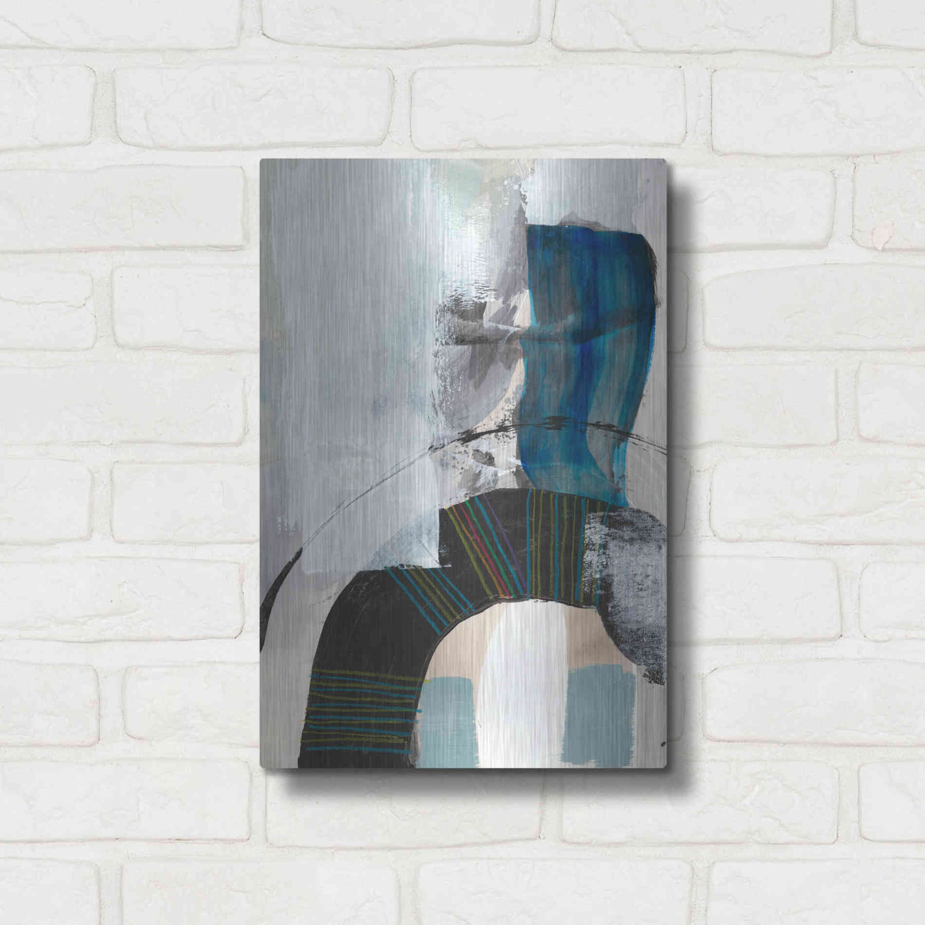 Luxe Metal Art 'Kabuki I' by Jodi Fuchs, Metal Wall Art,12x16