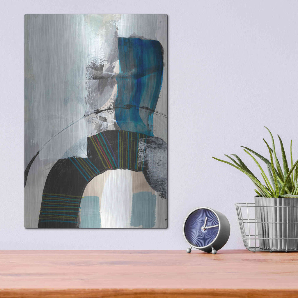 Luxe Metal Art 'Kabuki I' by Jodi Fuchs, Metal Wall Art,12x16